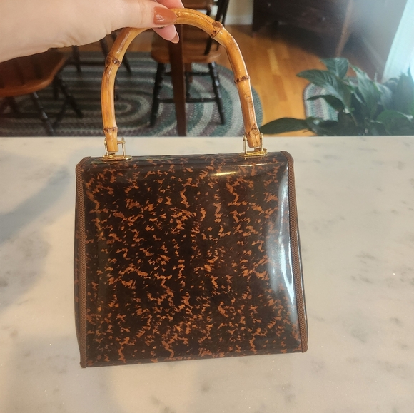 Vintage patent leather top handle purse - Picture 3 of 5